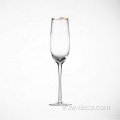 verres à vin en or en or de lunettes de champagne en cristal